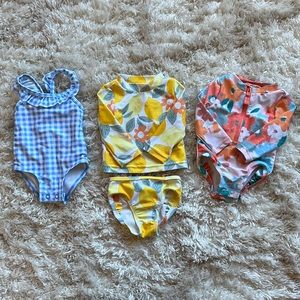 Baby girl swimwear, set of 3